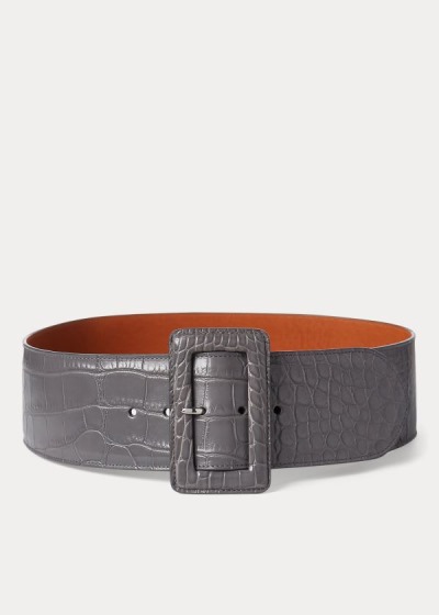 Ralph Lauren Trench-Buckle Alligator Bælte Dame Danmark (AMXGW7906)